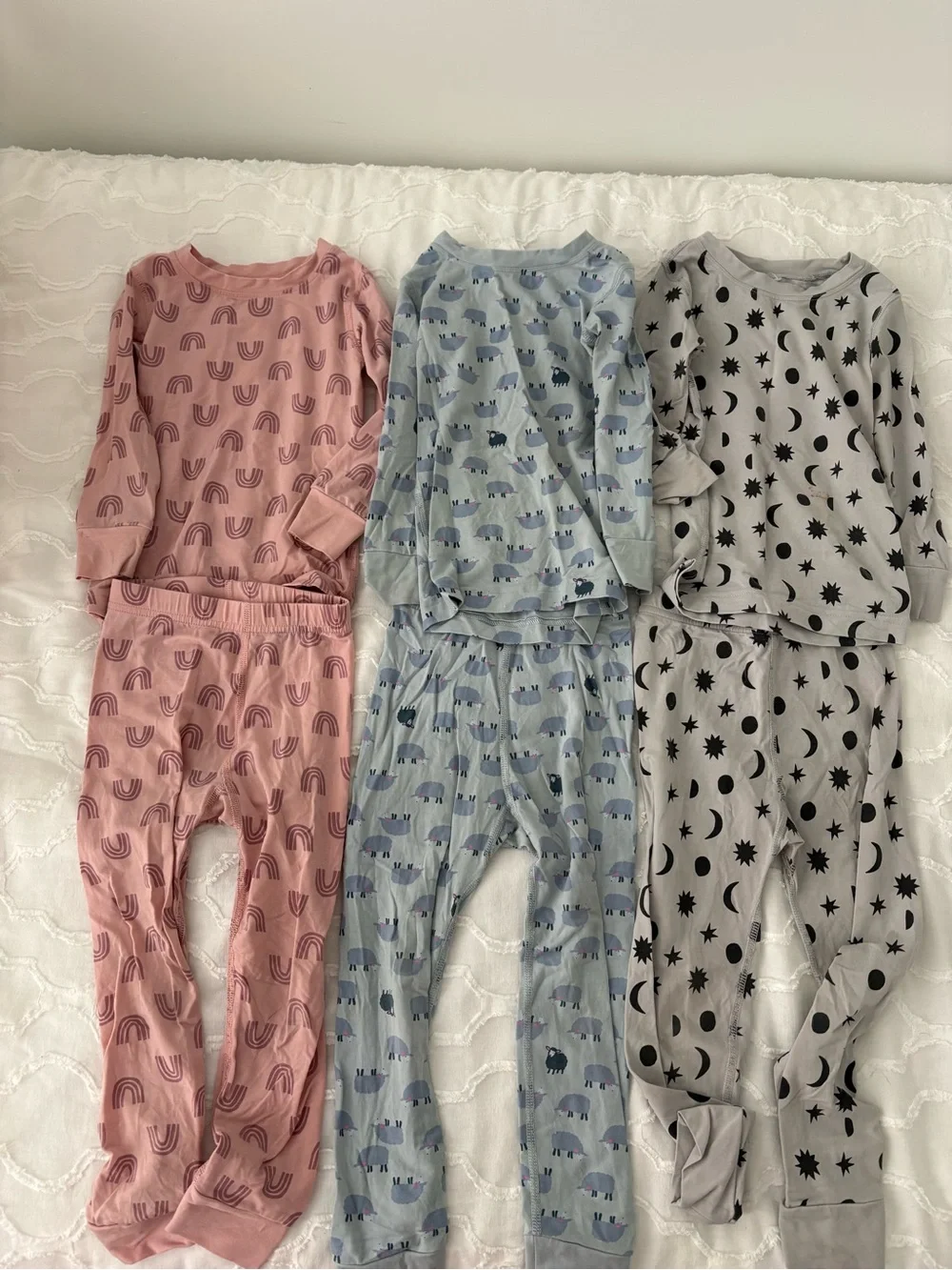 Hanna Andersson Toddler Pajama Trio - Pink, Blue & Gray Two Piece Pajamas